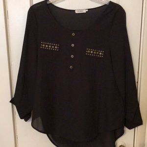 Blue Pepper Sheet Black Shirt Size L